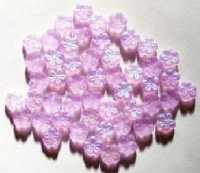 50 8mm Transparent Matte Alexandrite 5 Petal Flower Beads